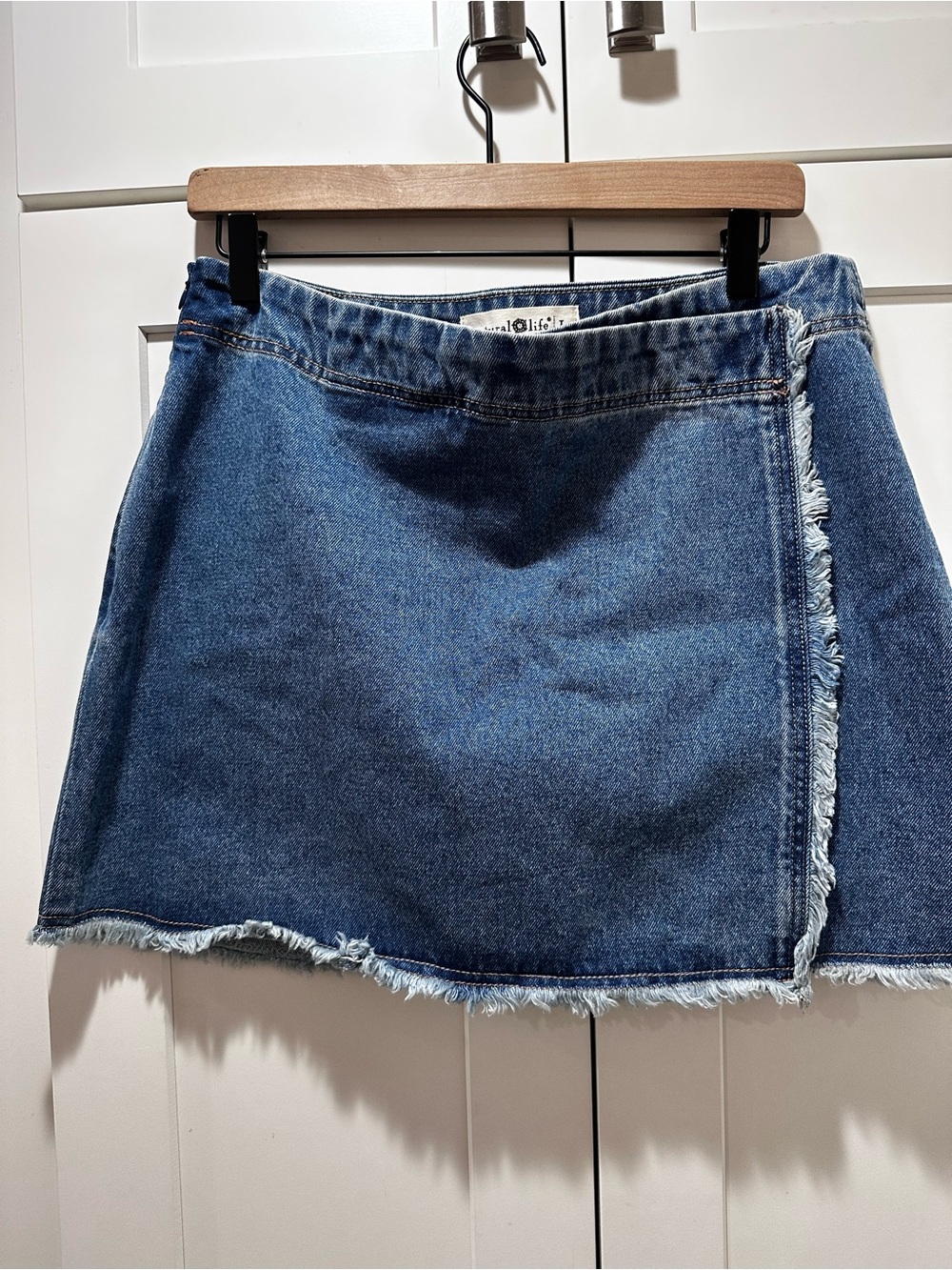 Natural Life Denim Faux Wrap Skirt Large - Picture 3 of 6